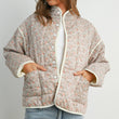 Load image into Gallery viewer, FLOAR QUILTED JACKET WITH LIGHTWEIGHT BOHO PRINT - BMJ7514: MAUVE / IVORY / S