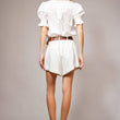 Load image into Gallery viewer, Embroidered Scallop Collar Puff Sleeve Top