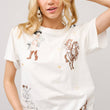 Load image into Gallery viewer, 23228T - Western Motif Embroidered Graphic T Shirt: OFF WHITE / M