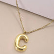 Load image into Gallery viewer, H 18K STAINLESS STEEL TARNISH FREE  INITIAL NECKLACE | 80N650: H