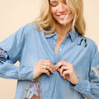Load image into Gallery viewer, Western Motif Embroidered Tencel Shirt