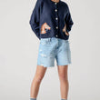 Load image into Gallery viewer, Western Horse Graphic Button Front Cropped Cardigan Sweater: NAVY