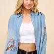 Load image into Gallery viewer, Western Motif Embroidered Tencel Shirt
