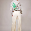 Load image into Gallery viewer, 23566T - Gingham Embroidered Western Snap Blouse: GREY / S