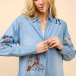 Load image into Gallery viewer, Western Motif Embroidered Tencel Shirt