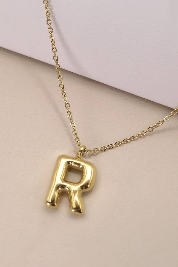 S 18K STAINLESS STEEL TARNISH FREE  INITIAL NECKLACE | 80N650: S