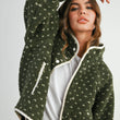 Load image into Gallery viewer, High Pile Fleece Puffer Jacket - BMJ7831: OLIVE / TAUPE / S
