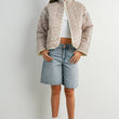 Load image into Gallery viewer, FLOAR QUILTED JACKET WITH LIGHTWEIGHT BOHO PRINT - BMJ7514: MAUVE / IVORY / S
