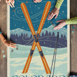 Load image into Gallery viewer, 1000 PIECE PUZZLE Colorado, Crossed Skis, Letterpress
