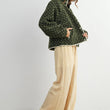 Load image into Gallery viewer, High Pile Fleece Puffer Jacket - BMJ7831: OLIVE / TAUPE / L
