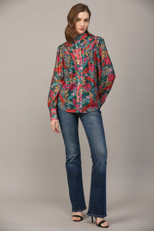 Fall Floral Blouse