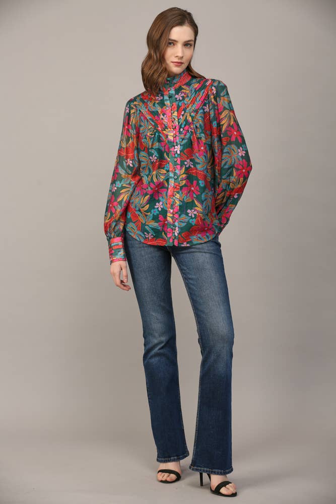 Fall Floral Blouse