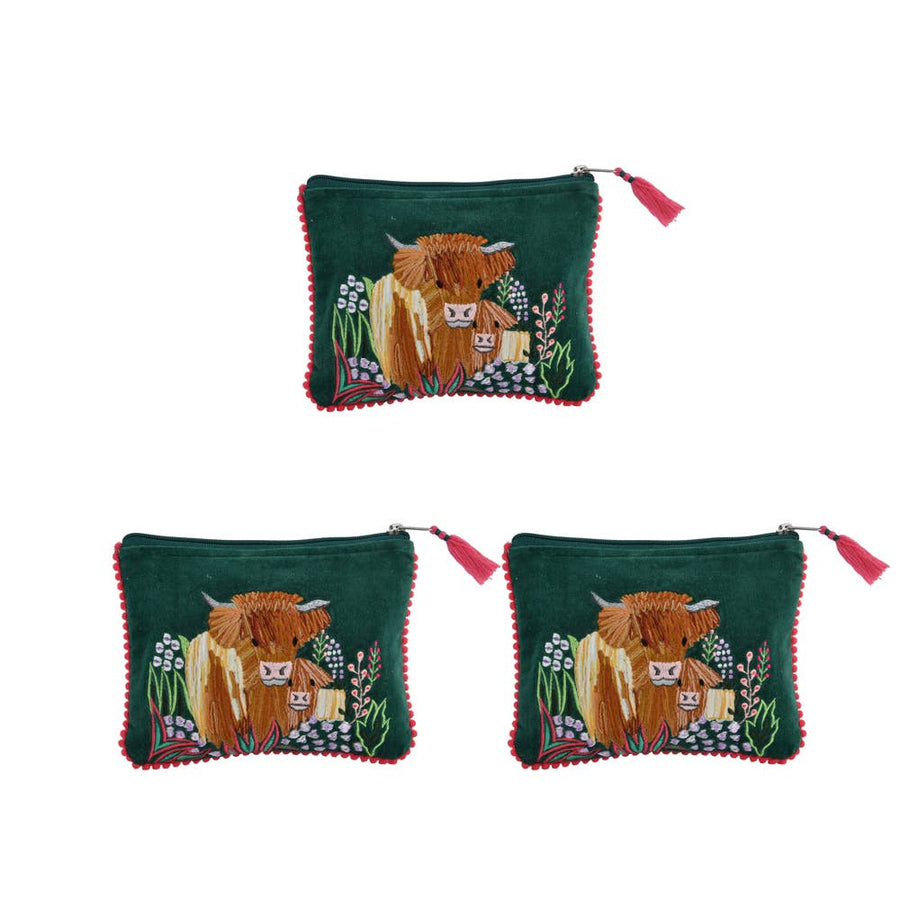 HIGHLAND COW POUCH 6x8