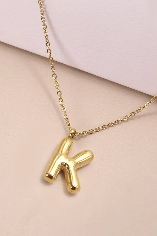 W 18K STAINLESS STEEL TARNISH FREE  INITIAL NECKLACE | 80N650: W