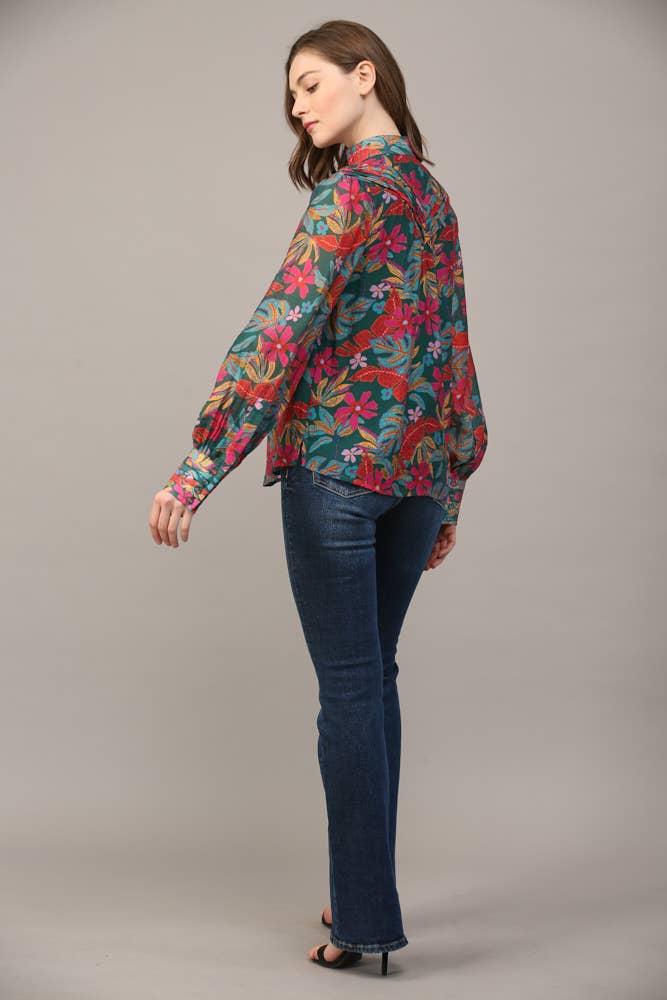 Fall Floral Blouse