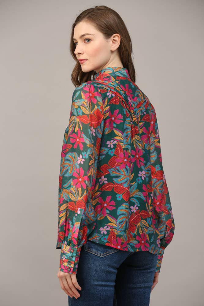 Fall Floral Blouse