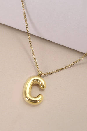 K 18K STAINLESS STEEL TARNISH FREE  INITIAL NECKLACE | 80N650: K