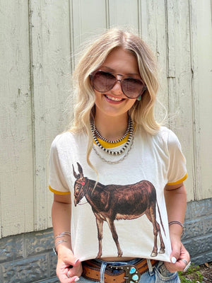 The Vintage Donkey Ringer Tee  : XL