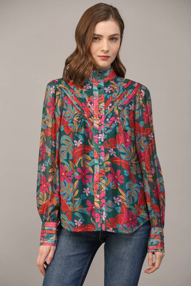 Fall Floral Blouse