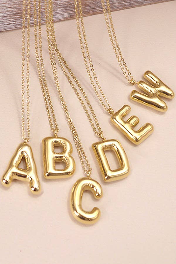 W 18K STAINLESS STEEL TARNISH FREE  INITIAL NECKLACE | 80N650: W