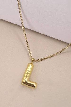 W 18K STAINLESS STEEL TARNISH FREE  INITIAL NECKLACE | 80N650: W