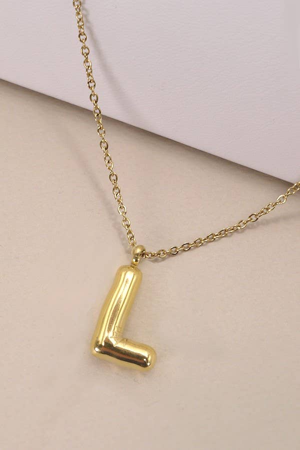 S 18K STAINLESS STEEL TARNISH FREE  INITIAL NECKLACE | 80N650: S