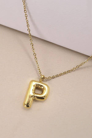 H 18K STAINLESS STEEL TARNISH FREE  INITIAL NECKLACE | 80N650: H