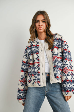Buttoned Fleece Jacket