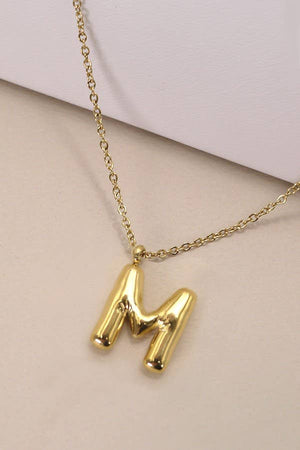 W 18K STAINLESS STEEL TARNISH FREE  INITIAL NECKLACE | 80N650: W