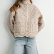 Load image into Gallery viewer, FLOAR QUILTED JACKET WITH LIGHTWEIGHT BOHO PRINT - BMJ7514: MAUVE / IVORY / L
