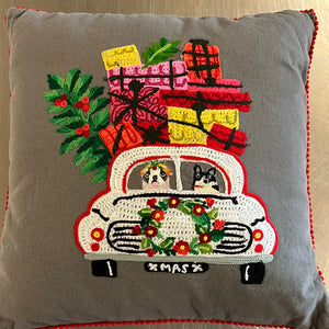 Holiday Embrodiered Pillow