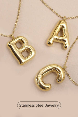 K 18K STAINLESS STEEL TARNISH FREE  INITIAL NECKLACE | 80N650: K