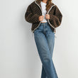 Load image into Gallery viewer, High Pile Fleece Puffer Jacket - BMJ7831: OLIVE / TAUPE / M
