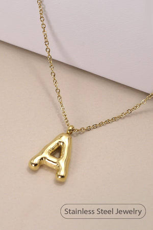 H 18K STAINLESS STEEL TARNISH FREE  INITIAL NECKLACE | 80N650: H