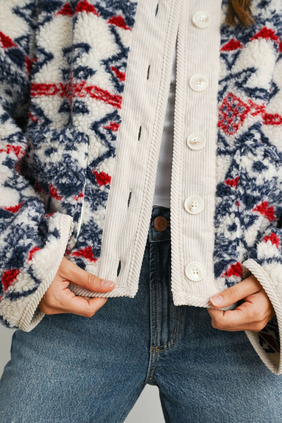 Buttoned Fleece Jacket