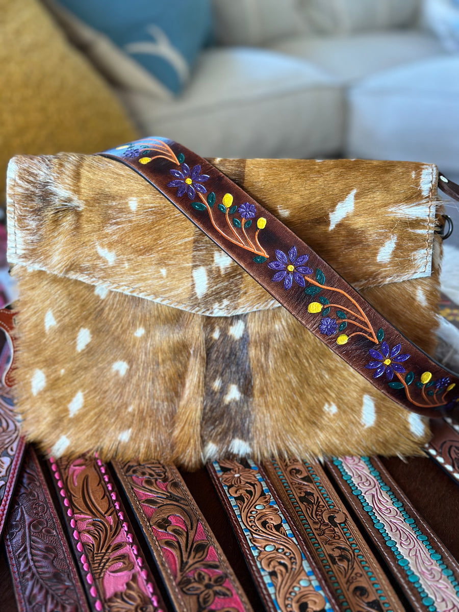 Purple Painted Purse Strap