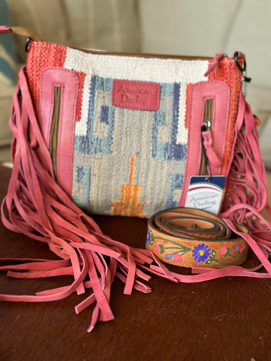 Coral Geo Carpet Crossbody