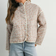 Load image into Gallery viewer, FLOAR QUILTED JACKET WITH LIGHTWEIGHT BOHO PRINT - BMJ7514: MAUVE / IVORY / M
