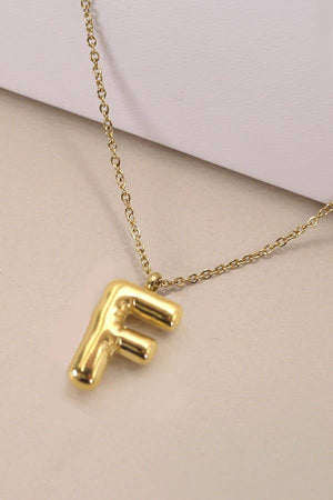 K 18K STAINLESS STEEL TARNISH FREE  INITIAL NECKLACE | 80N650: K