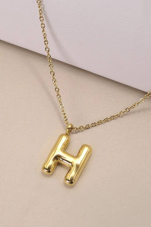 W 18K STAINLESS STEEL TARNISH FREE  INITIAL NECKLACE | 80N650: W