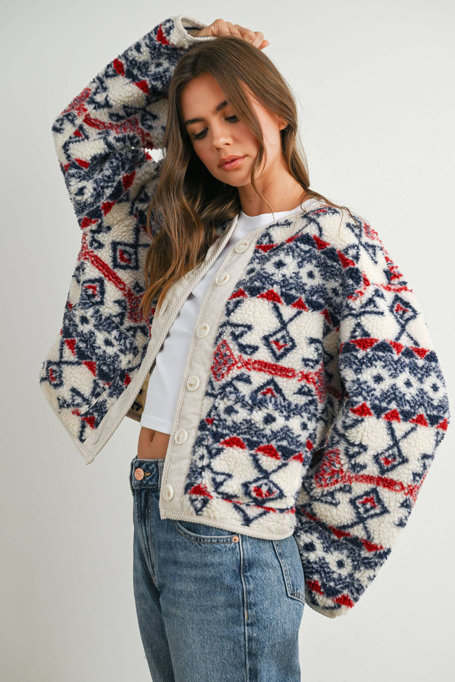 Buttoned Fleece Jacket