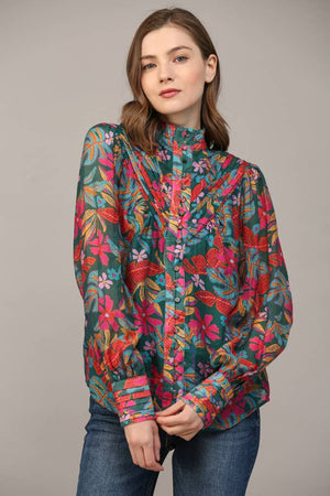 Fall Floral Blouse
