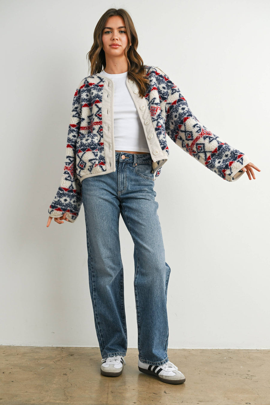 Buttoned Fleece Jacket