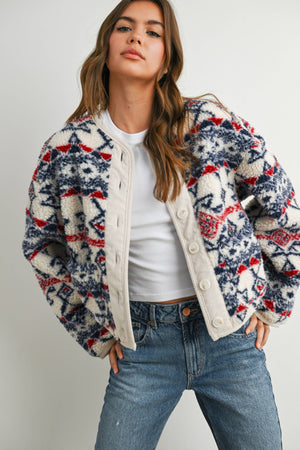 Buttoned Fleece Jacket