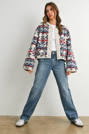 Buttoned Fleece Jacket