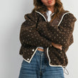 Load image into Gallery viewer, High Pile Fleece Puffer Jacket - BMJ7831: OLIVE / TAUPE / M
