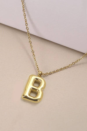 H 18K STAINLESS STEEL TARNISH FREE  INITIAL NECKLACE | 80N650: H