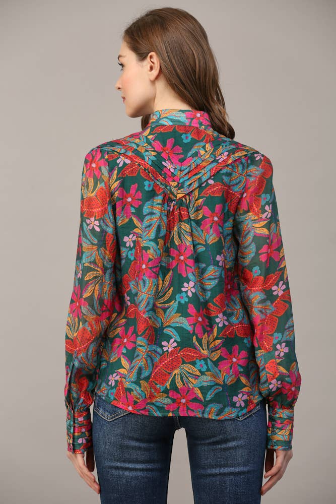 Fall Floral Blouse