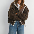 Load image into Gallery viewer, High Pile Fleece Puffer Jacket - BMJ7831: OLIVE / TAUPE / L
