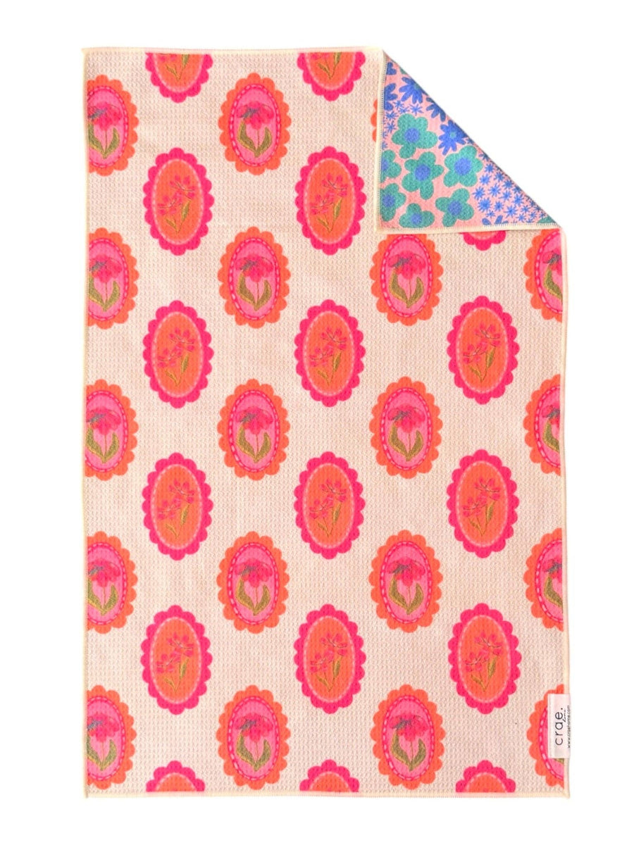 Marilyn: Reversible Hand Towel: Cream/Purple / 19x29 / Hand Towel